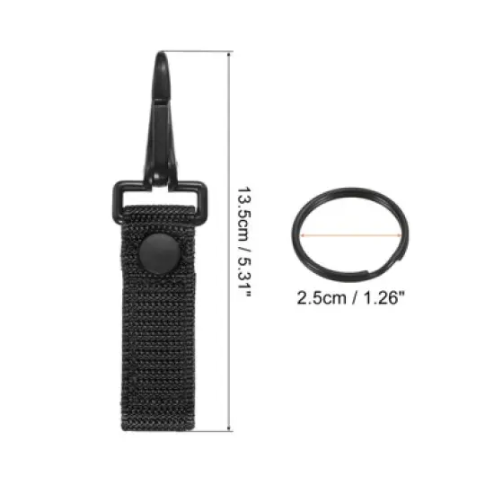 Unique Bargains Belt Keeper Key Ring Nylon Webbing Strap Hanging Gear Buckle with Snap Key Holder image {1}
