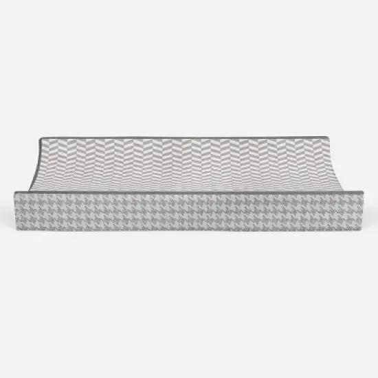 Bacati - Herringbone Quilted Muslin Changing Pad Cover Gray image {4}