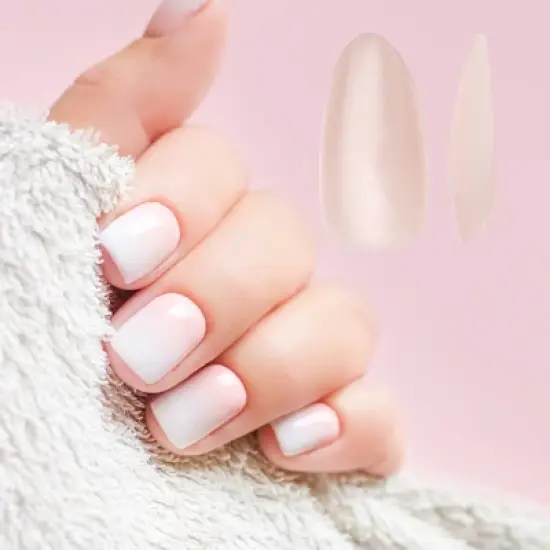 Unique Bargains Women's Short Almond Nails Tips XS Pink 1 Pc image {3}