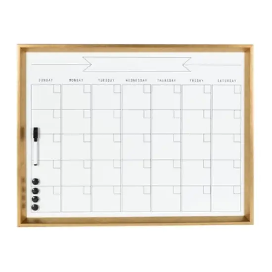 27.25" x 1.5" Calter Framed Magnetic Dry Erase Monthly Calendar Gold - Kate and Laurel image {1}