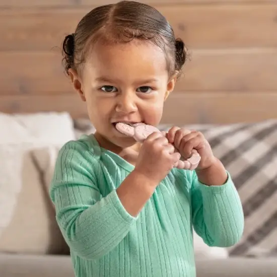 Easter Plush Bunny and Silicone Teether Set, Cute Plush Bunny with Carrot & Basket Teethers - Perfect Sensory & Soothing Gift Set for Newborns Infants image {6}