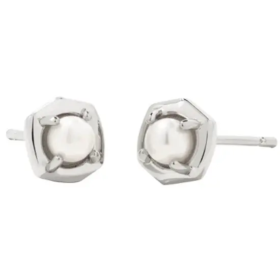 Kendra Scott Liesel White Pearl Stud Earrings image {2}