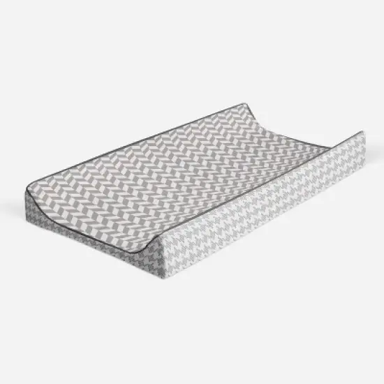 Bacati - Herringbone Quilted Muslin Changing Pad Cover Gray image {6}