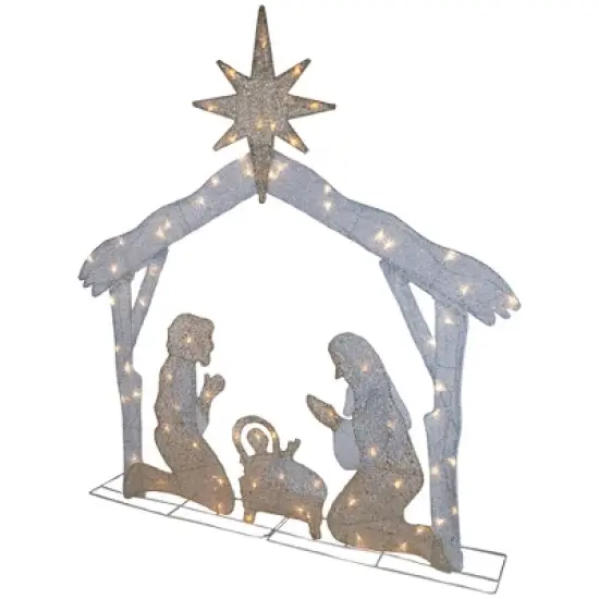 Northlight LED Lighted Holy Family Nativity Scene Outdoor Christmas Decoration - 44" - Warm White image {4}