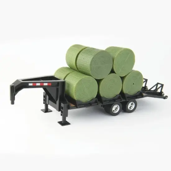 ERTL 1/32 Ford F-350 w/ Gooseneck Trailer, Round Bales, Animals & Accessories 47435 image {2}
