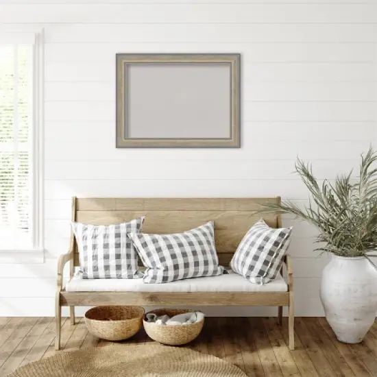 33"x25" Wood Frame Gray Cork Board Fleur Champagne Silver - Amanti Art image {4}