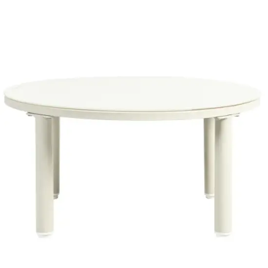 FIONECA 6-Piece Half Moon Outdoor Sectional Sofa Set with 2 Coffee Tables, PE Wicker Patio Furniture with Cushions & Pillows, Beige image {13}