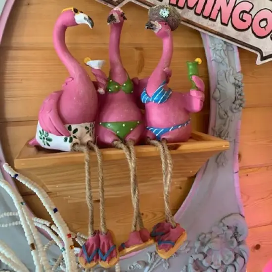 Northlight Three Amigos Beach Flamingos Outdoor Garden Statue - 9" image {6}