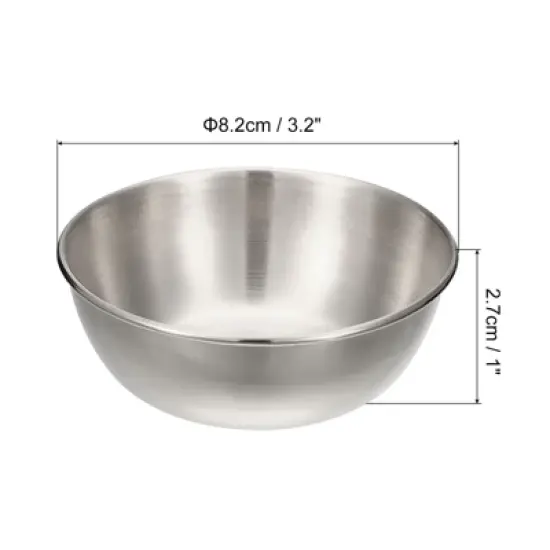 Unique Bargains Thick Stainless Steel Condiment Dishes for Kitchen Restaurant 3.2" Dia image {1}