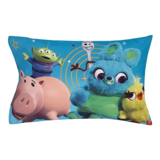 Disney Toy Story It's Play Time Blue, Green, Red, and Yellow, Woody and Buzz 4 Piece Toddler Bed Set image {5}