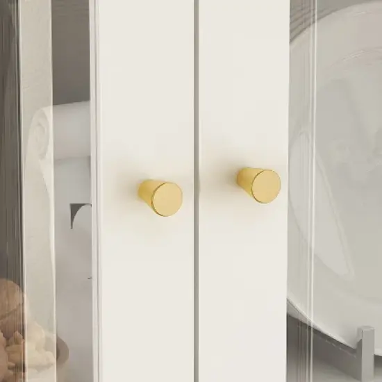 Famapy Modern White Pantry Cabinet With  Glass Doors image {9}