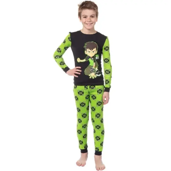 Ben 10 Boys' Cartoon Omnitrix Tossed Print Character Tight Fit Pajama Set Multicolored image {2}