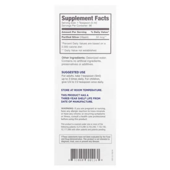 Silver Biotics Colloidal Nano SilverSol Ag₄O₄ 10 PPM Immune Support | Bio-Hacking Immune Building Natural Support | 16 F image {1}