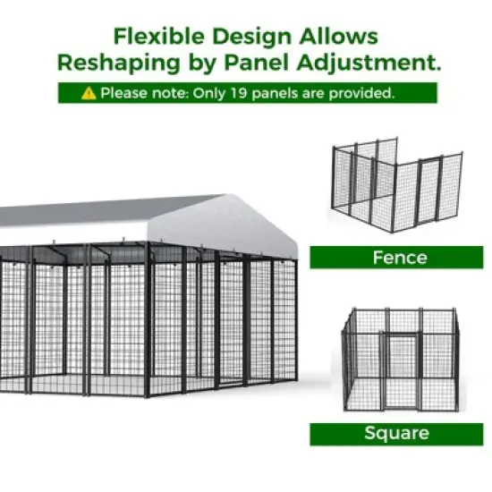 XBRIGH Large, medium and small black square dog crate for outdoor and lawn use with UV cover for outdoor backyard farms image {6}