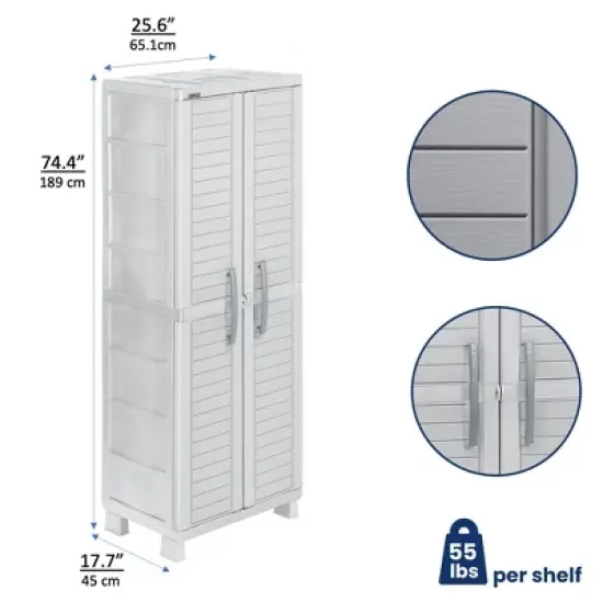 Large Storage Cabinet Light Gray - Inval image {1}