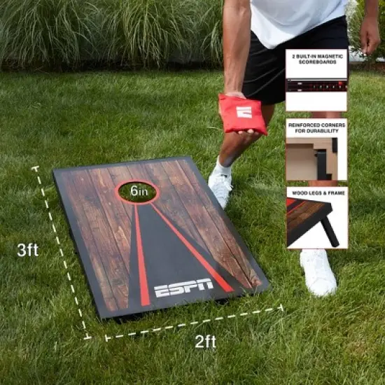 ESPN Cornhole Board Set, 2&rsquo;x3&rsquo; Wood Cornhole Boards Includes Cornhole Bags and Travel Case &ndash; (ES-CH225.EXv24) image {2}