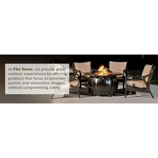 Fire Sense 44&rdquo; Grand Cooper Aluminum Gas Fire Pit 55,000 BTU Multi-Functional - Protective Cover and Clear Fire Glass - Round - Bronze Finish image {11}