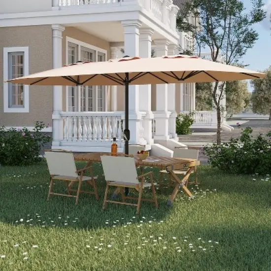 GustoWave Outdoor 13 FT Double-Sided Patio Umbrella for Pool Garden image {5}