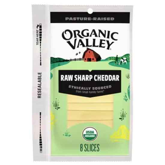 Organic Valley Organic Raw Sharp Sliced Cheddar Cheese - 6oz/8ct image {7}