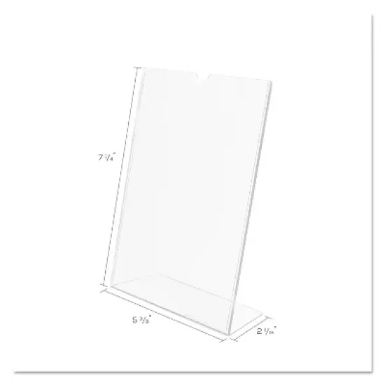 Deflecto Slanted Desk Sign Holder Plastic 5 x 7 Clear 590301 image {4}