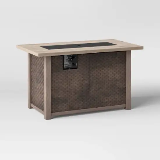 Stamped Steel Wicker Propane Fire Pit Brown - Threshold&trade; image {2}