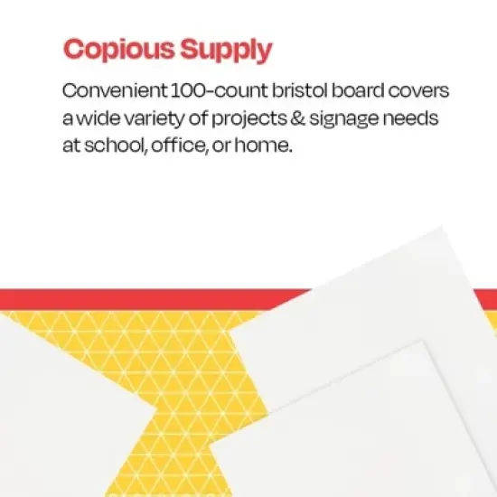 School Smart Folding Bristol Board, 12 x 18 Inches, White, Pack of 100 image {4}