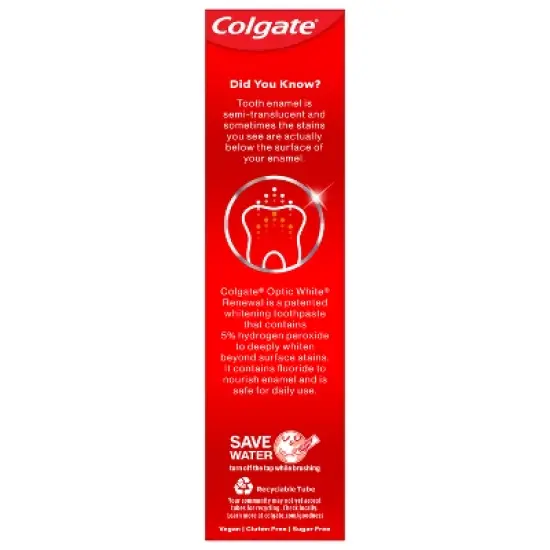 Colgate Optic White Renewal Teeth Whitening Toothpaste - High Impact White image {12}
