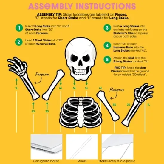 Big Dot of Happiness Scary Skeleton - Big Skeleton Yard Sign Outdoor Lawn Decorations - Halloween Party Yard Signs image {4}