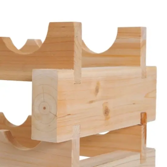 HOMCOM Stackable Wine Rack, Modular Storage Shelves, 72-Bottle Holder, Freestanding Display Rack for Kitchen, Pantry, Cellar, Natural image {4}