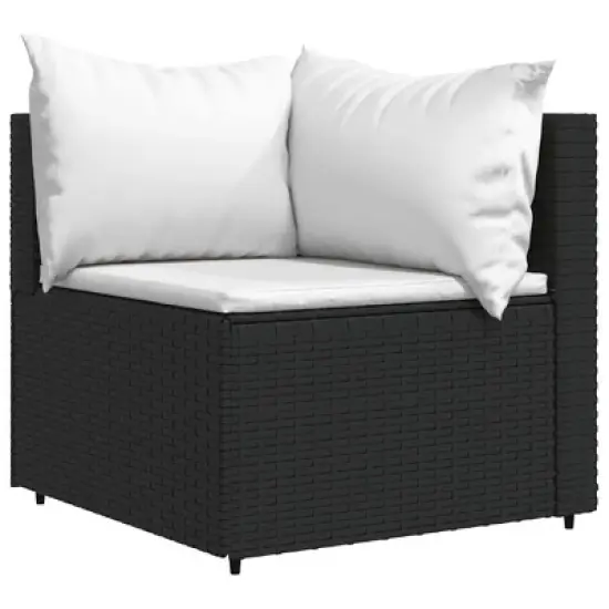 vidaXL Patio Lounge Set Black and White image {3}