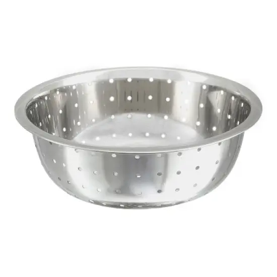 Winco Chinese Style Colander, Stainless Steel, 5mm Holes image {1}