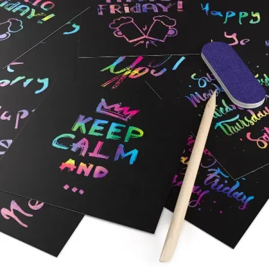 Arteza Scratch Notes, Rainbow - 202 Pack image {3}