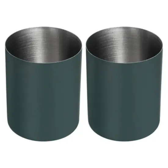 Unique Bargains Desk Stainless Steel Pencil Holders Makeup Brush Holder 2 Pcs image {5}