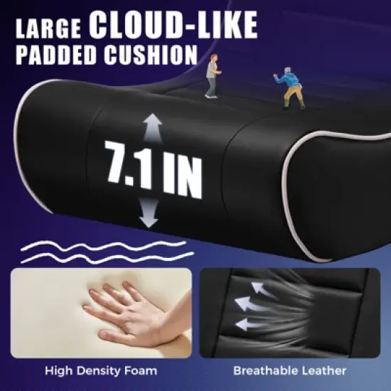 GTPLAYER Gaming Rocker, Swivel Chair, Foldable Game Chair, Breathable Leather image {3}