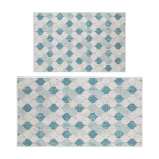 Sussexhome Non Skid Washable Kitchen Runner Rugs Set of 2 - Multipurpose Low Pile Area Rugs for Laundry Room, Entryway, Bathroom - Set of 44 x 24 and 31.5 x 20 Inches Floor Mats image {14}