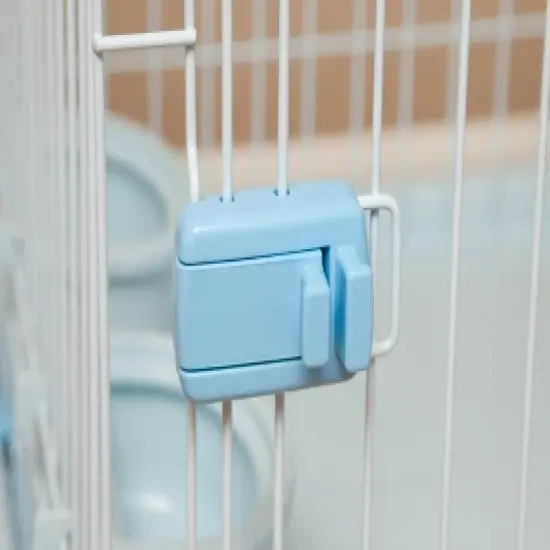 IRIS USA Small Wire Animal House with Food and Water Dishes, Blue image {4}