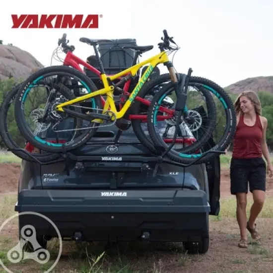 Yakima EXO DoubleUp 2 Bike Capacity Hitch Bike Rack with StrongArm Design, SpeedKnobs, and SKS Lock for EXO SwingBase or EXO TopShelf, Black image {3}