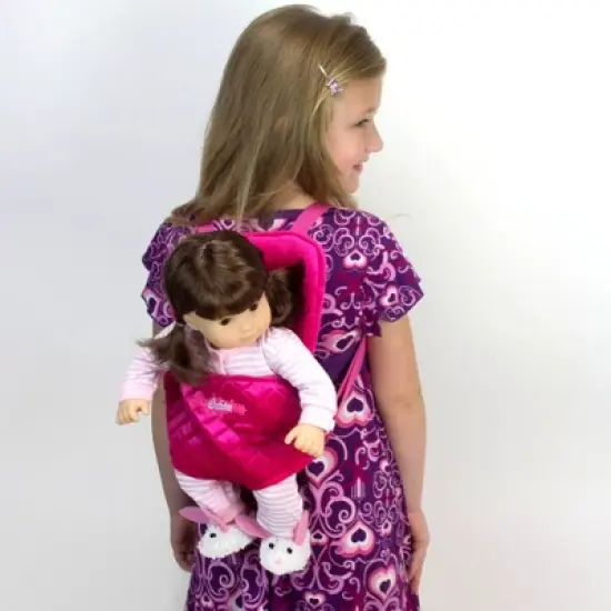 Sophia&rsquo;s Hands Free Front/Back Carrier for Dolls, Hot Pink image {3}