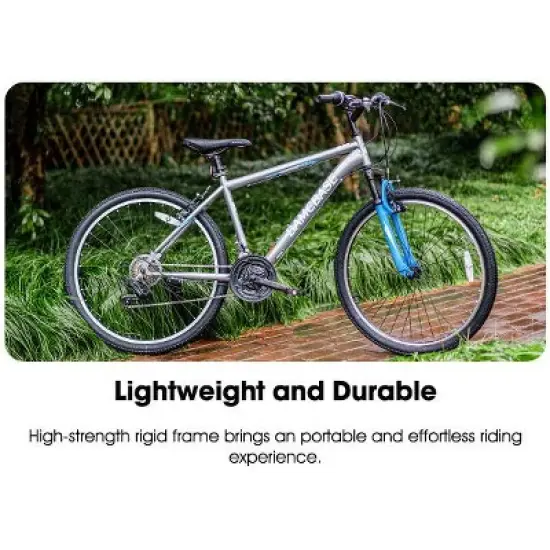 BAMCBASE Agave Mountain Bike, Mens Womens MTB with 21 Speeds, High-Tensile Steel Frame, V Brake, Hardtail Bicycle for Adults image {3}