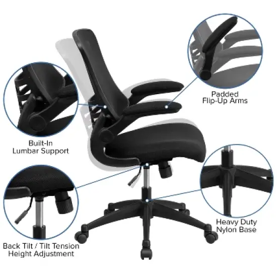 Swivel Task Chair Black - Flash Furniture image {4}