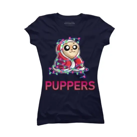 Junior's Design By Humans Comfy Christmas Pupper By Puppers T-Shirt image {5}
