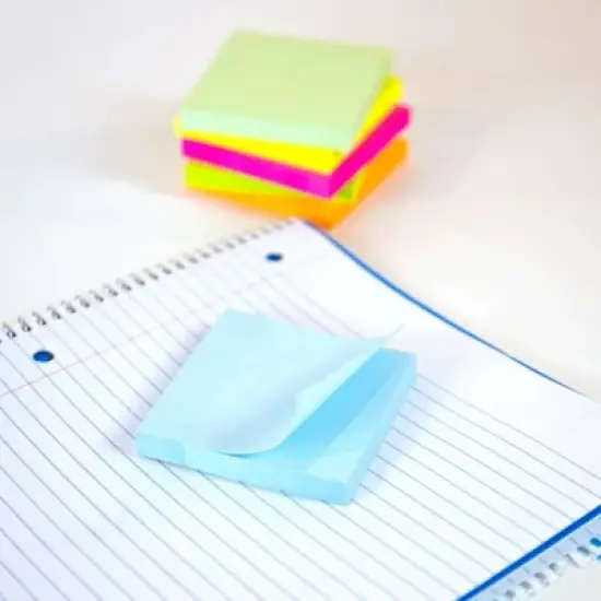 BAZIC Products&reg; Stick On Notes, 3" x 3", Assorted, 100 Sheets, 12 Per Pack, 3 Packs image {5}