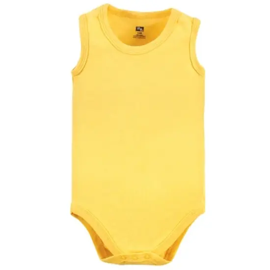 Hudson Baby Infant Boy Cotton Sleeveless Bodysuits, Go Bananas image {2}