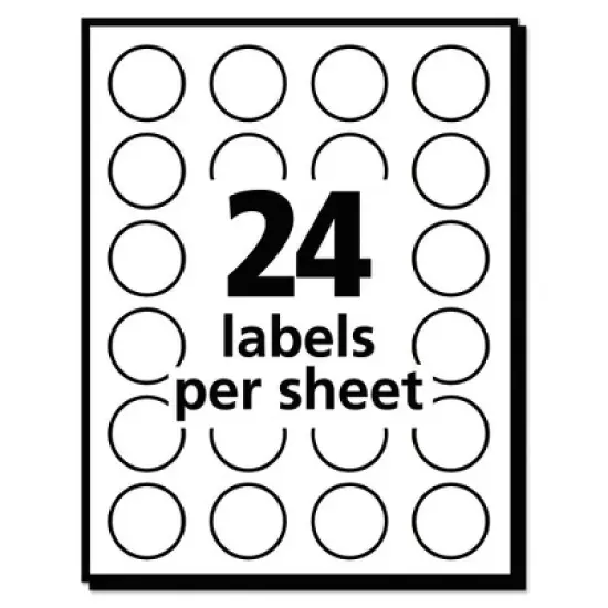 Avery Removable Multi-Use Labels, Inkjet/Laser Printers, 0.75" dia, White, 24/Sheet, 42 Sheets/Pack, (5408) image {4}