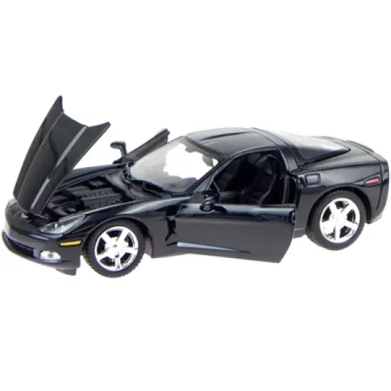 2005 Chevrolet Corvette C6 Coupe Black 1/24 Diecast Car Model by Motormax image {1}