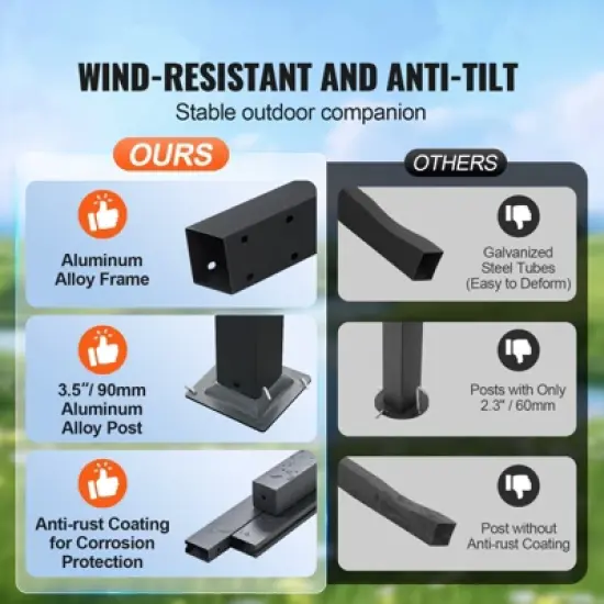 VEVOR 10'x13' Outdoor Retractable Pergola with Canopy, Aluminum Pergola with Retractable Canopy, Modern Pergola with Sun Shade Canopy, Beige image {2}