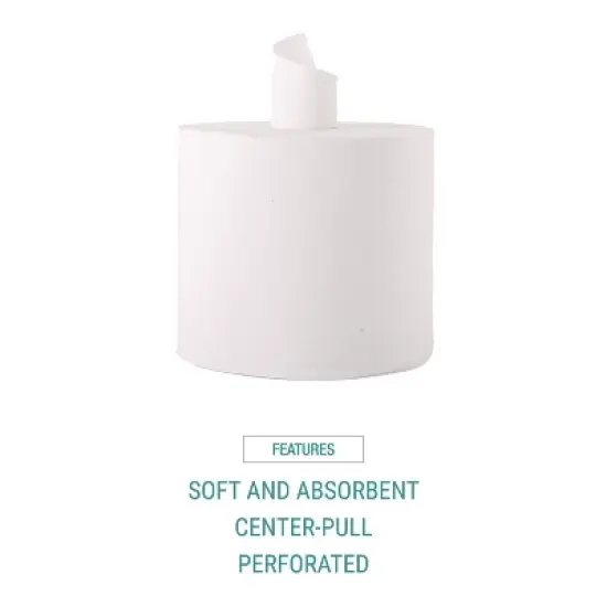 Windsoft Center-Flow Perforated Paper Towel Roll, 7.3 x 15, White, 6 Rolls/Carton image {4}