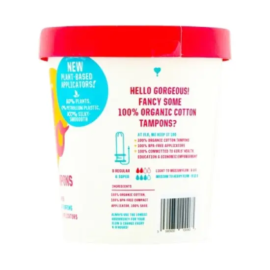 Flo Here We Flo Organic Cotton Eco-Applicator Biodegradable Tampons - 14ct image {2}