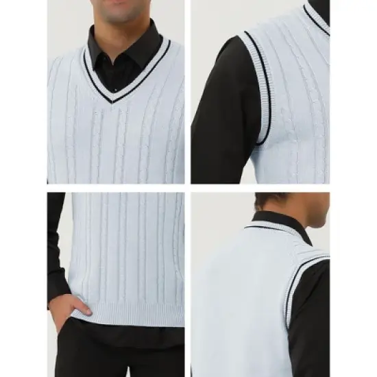Lars Amadeus Men's Classic Knitted Sleeveless V-Neck Pullover Sweater Vest image {5}