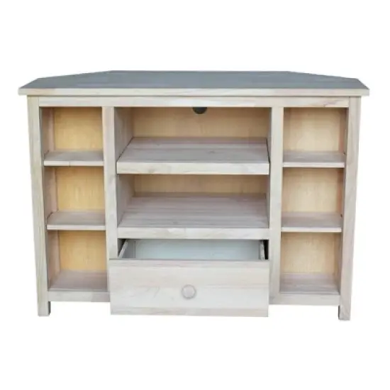 Corner Entertainment TV Stand for TVs up to 42" Light Brown - International Concepts image {6}